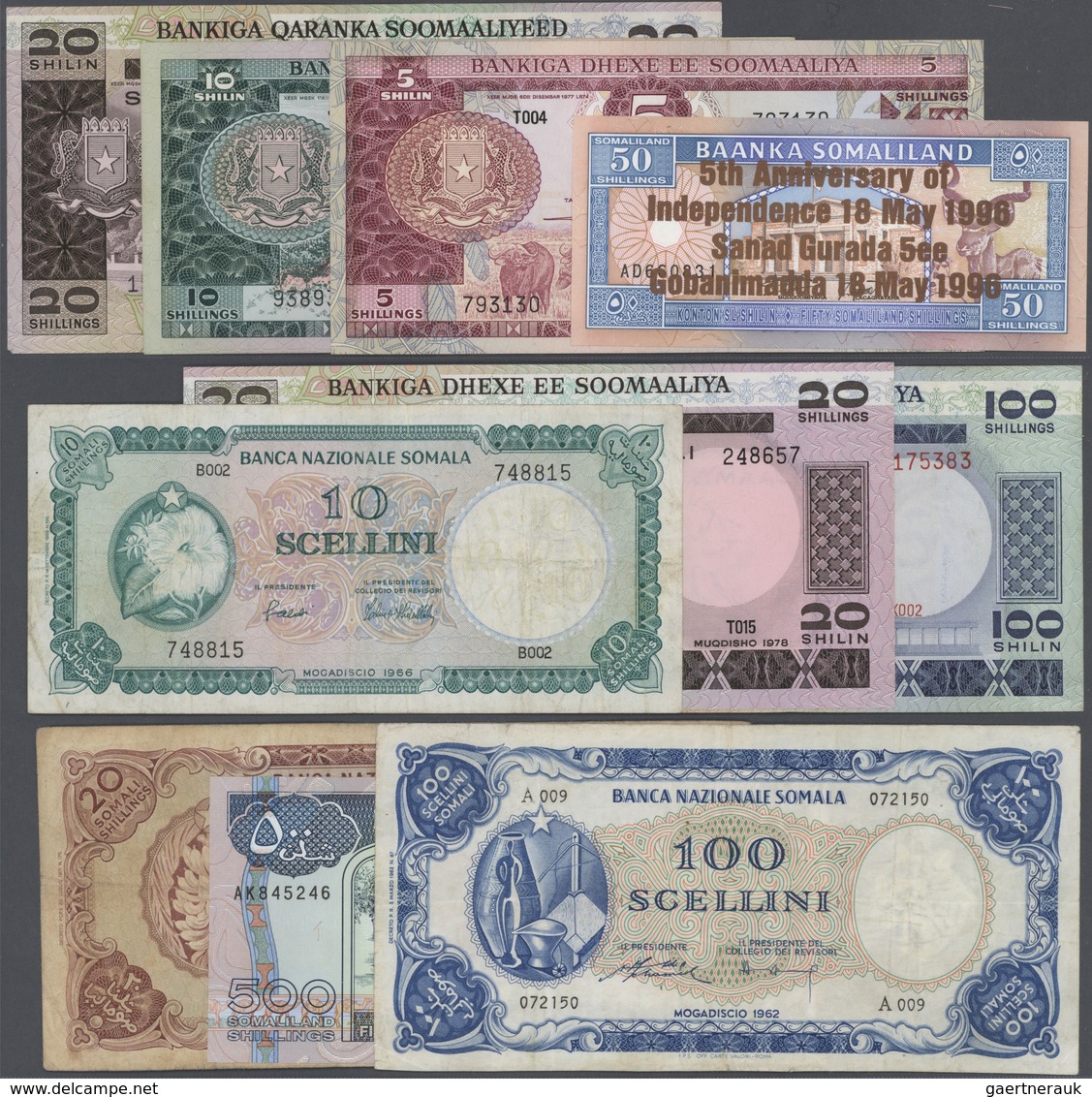 Somalia: Nice Lot About 170 Pcs From Somalia & Somaliland, Containing The Following Pick Numbers In - Somalie