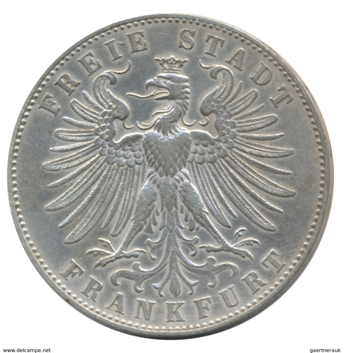 Frankfurt am Main: Lot 5 Stück; Doppeltaler 1866, Vereinstaler 1860 + 1865, Gedenktaler 1859 Schille