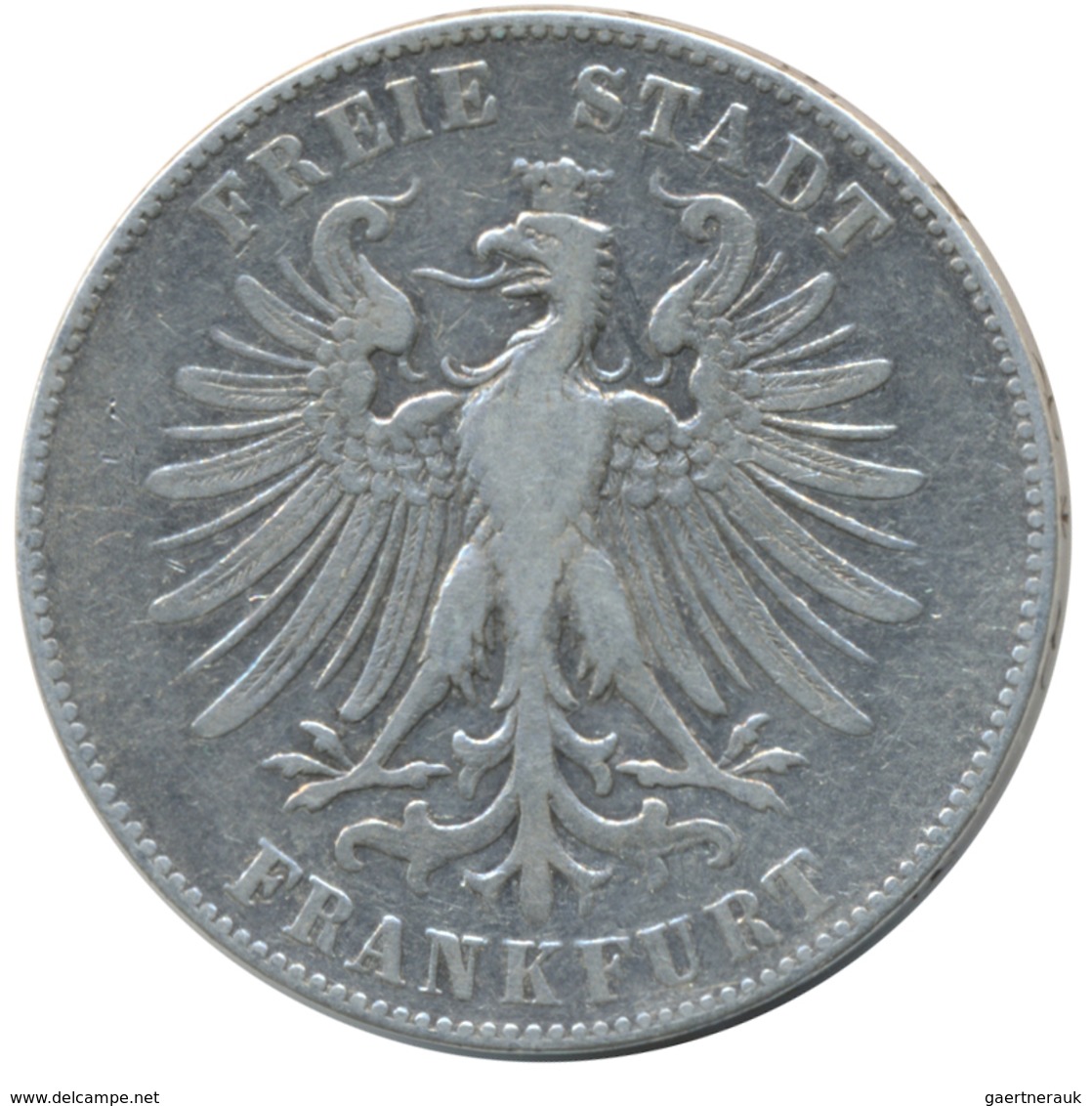 Frankfurt am Main: Lot 5 Stück; Doppeltaler 1866, Vereinstaler 1860 + 1865, Gedenktaler 1859 Schille