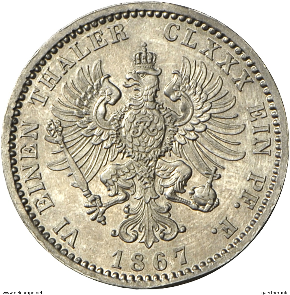 Preußen: Wilhelm I. 1861-1888: 1/6 Taler 1867 A, AKS 2018, No. 101, Jaeger 95, Vorzüglich/vorzüglich - Altri & Non Classificati