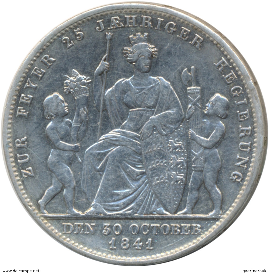 Württemberg: Wilhelm I. 1816-1864: 1 Gulden 1841, Regierungsjubiläum, Jaeger 74, AKS 123, Klein/Raff - Autres & Non Classés