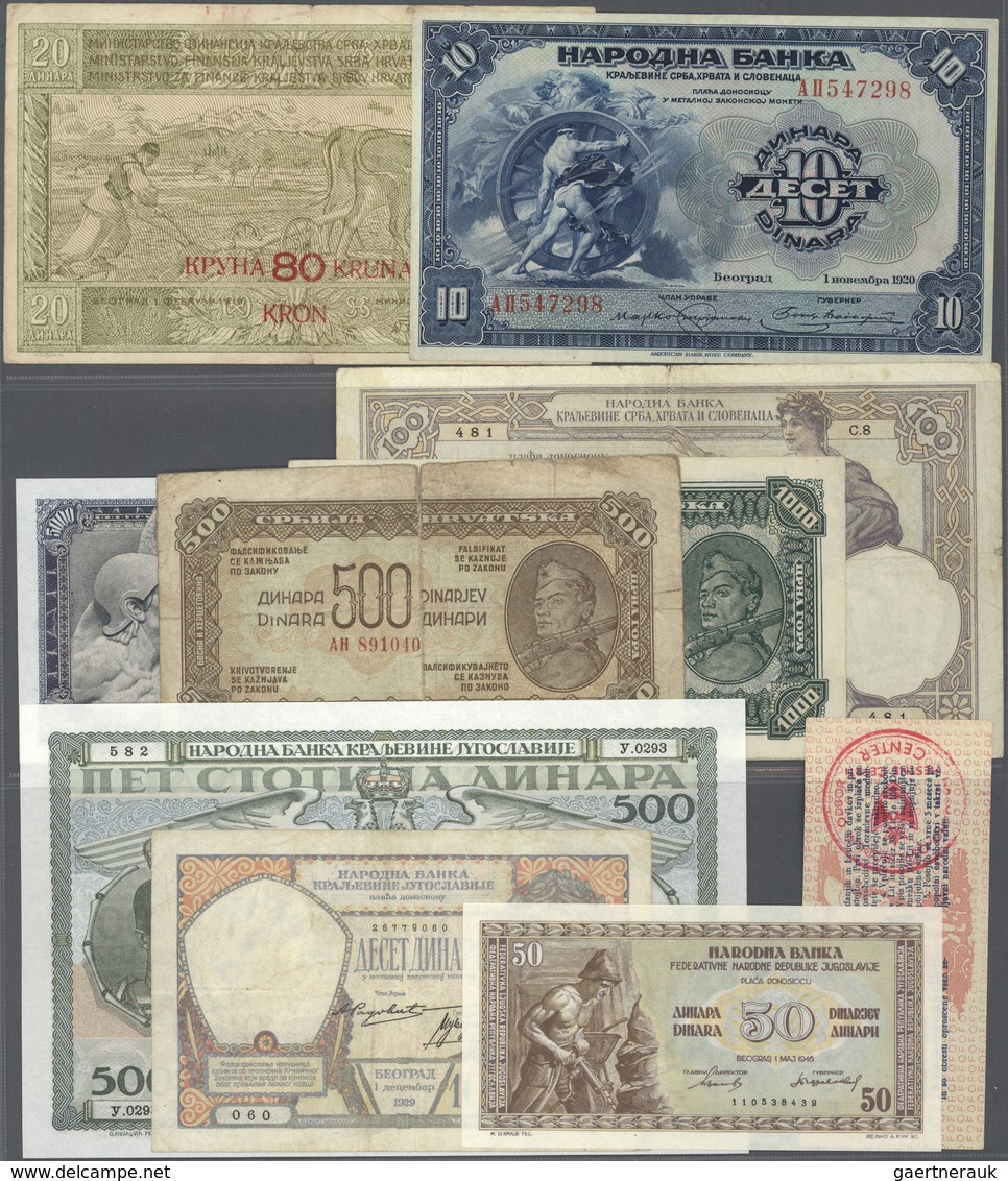 Yugoslavia / Jugoslavien: Large Lot Of About 950 Pcs From Different Times Of Yugusalvian Banknote Hi - Yougoslavie
