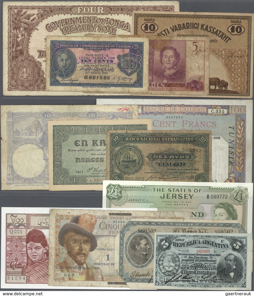 Alle Welt: Large Lot Of About 300 Banknotes From All Over The World, Higher Catalog Value Up To 300 - Other & Unclassified