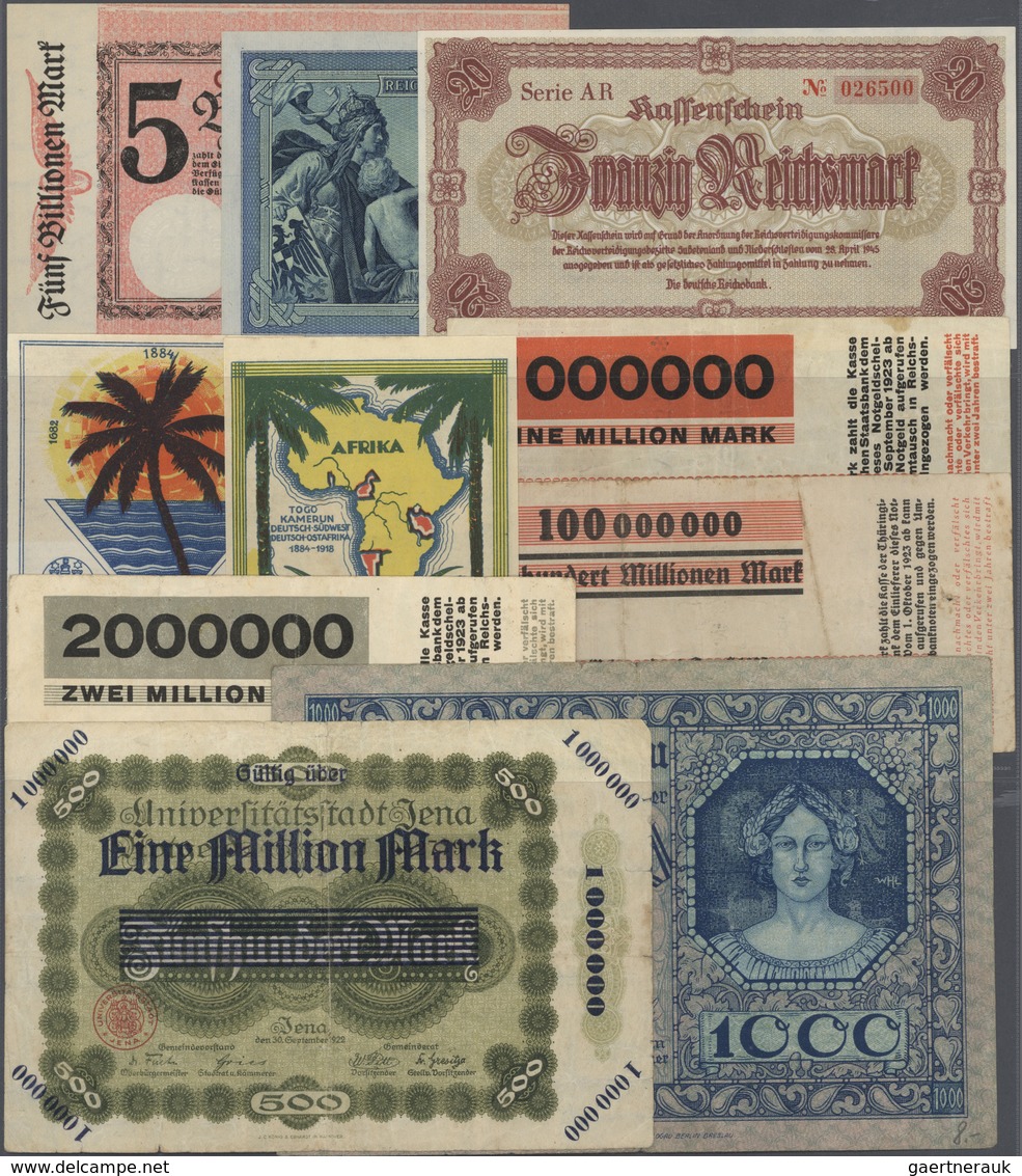 Alle Welt: Huge Collection With  559 Banknotes And German Notgeld In 3 Collectors Books Comprising S - Autres & Non Classés