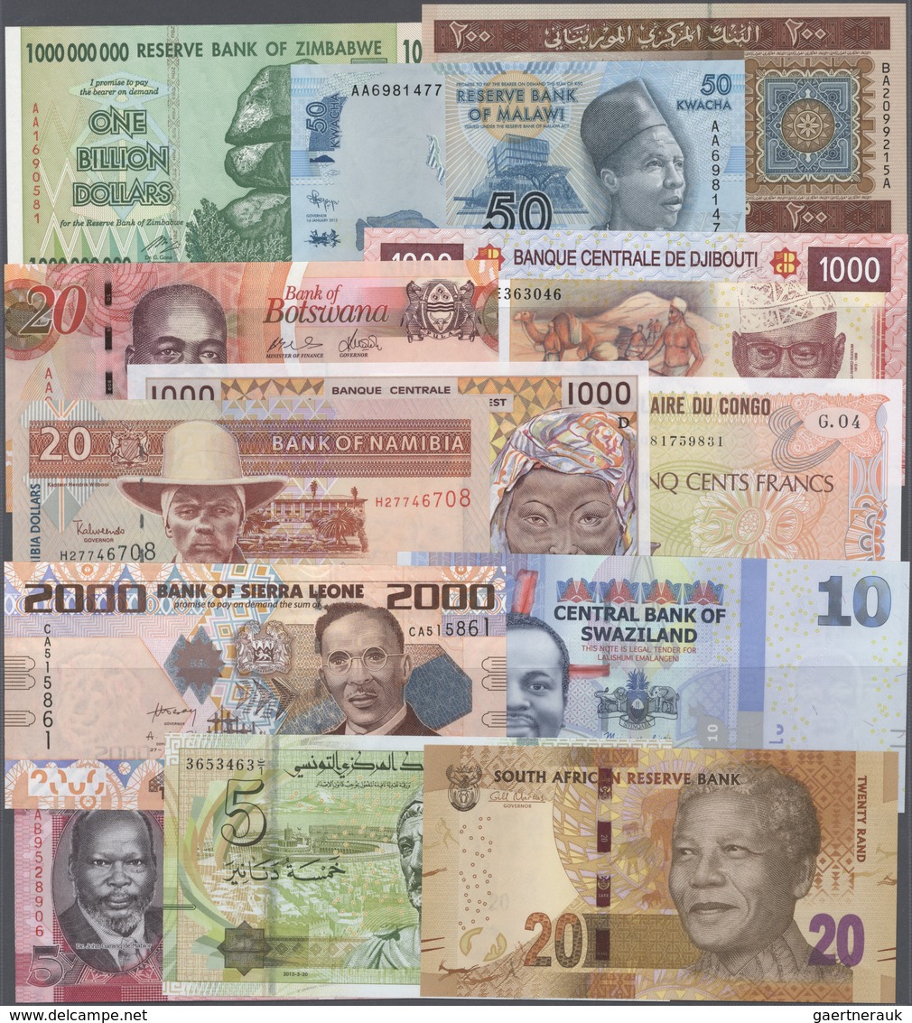 Alle Welt: Collectors Book With 134 Banknotes Africa Only, For Example Angola 50 Kwanzas 1999, Alger - Altri & Non Classificati