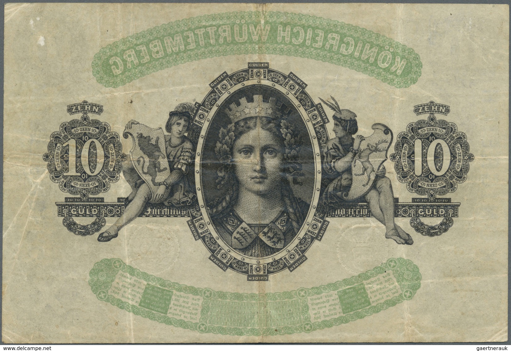 Deutschland - Altdeutsche Staaten: Württemberg, Königliche Staatshauptkasse Stuttgart, 10 Gulden, 18 - [ 1] …-1871 : German States