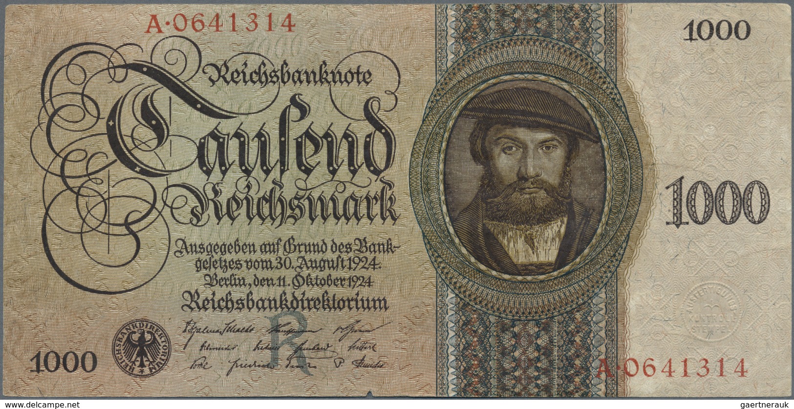 Deutschland - Deutsches Reich Bis 1945: Set Mit 2 Noten, Darunter 1000 Reichsmark 1924 Ro.172 In Nor - Other & Unclassified