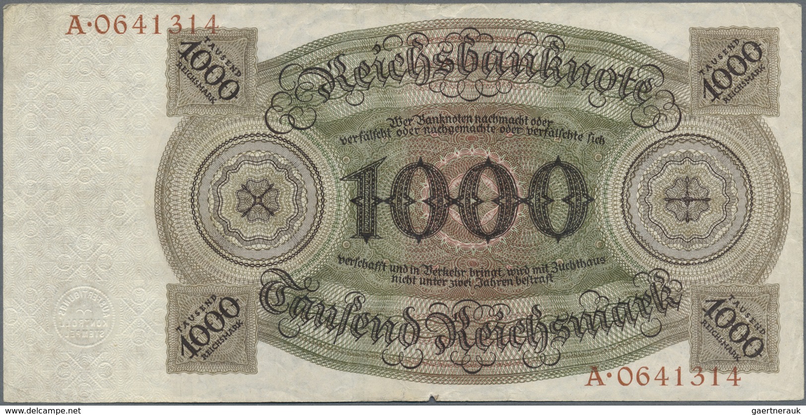 Deutschland - Deutsches Reich Bis 1945: Set Mit 2 Noten, Darunter 1000 Reichsmark 1924 Ro.172 In Nor - Other & Unclassified