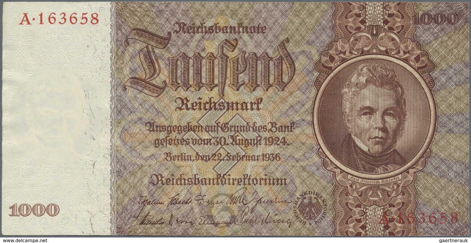 Deutschland - Deutsches Reich Bis 1945: Set Mit 2 Noten, Darunter 1000 Reichsmark 1924 Ro.172 In Nor - Other & Unclassified