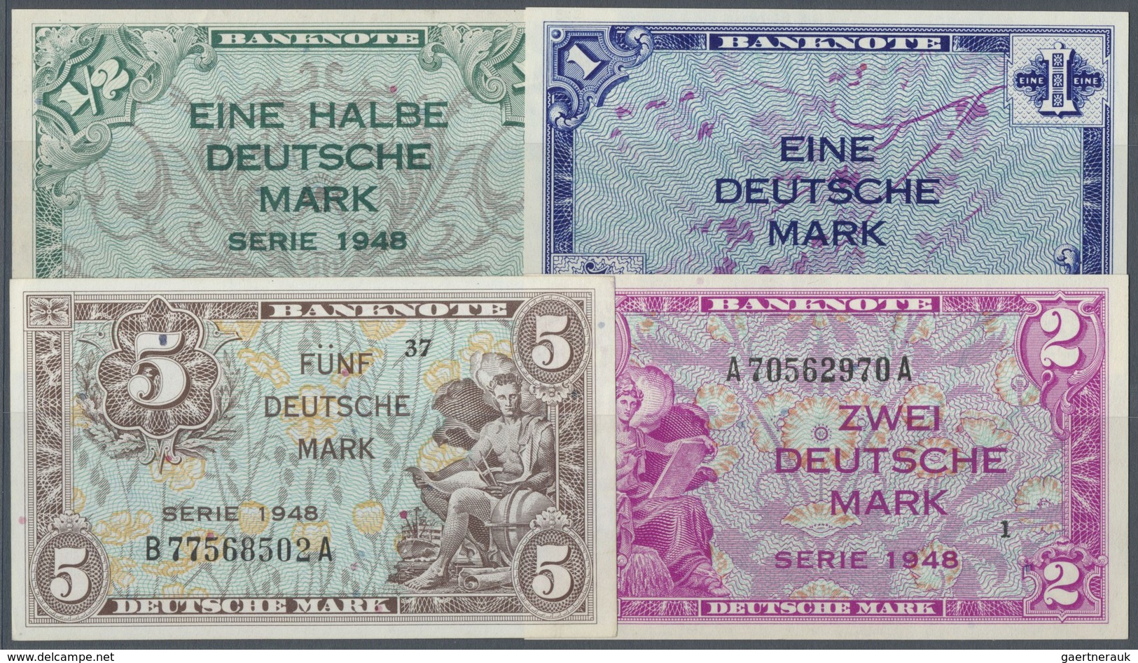 Deutschland - Bank Deutscher Länder + Bundesrepublik Deutschland: Kopfgeldserie 1948 Mit 1/2, 1, 2, - Altri & Non Classificati