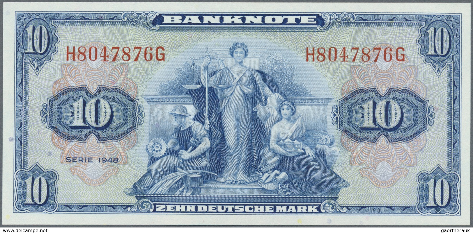 Deutschland - Bank Deutscher Länder + Bundesrepublik Deutschland: 10 DM 1948, Ro.238a In Kassenfrisc - Other & Unclassified