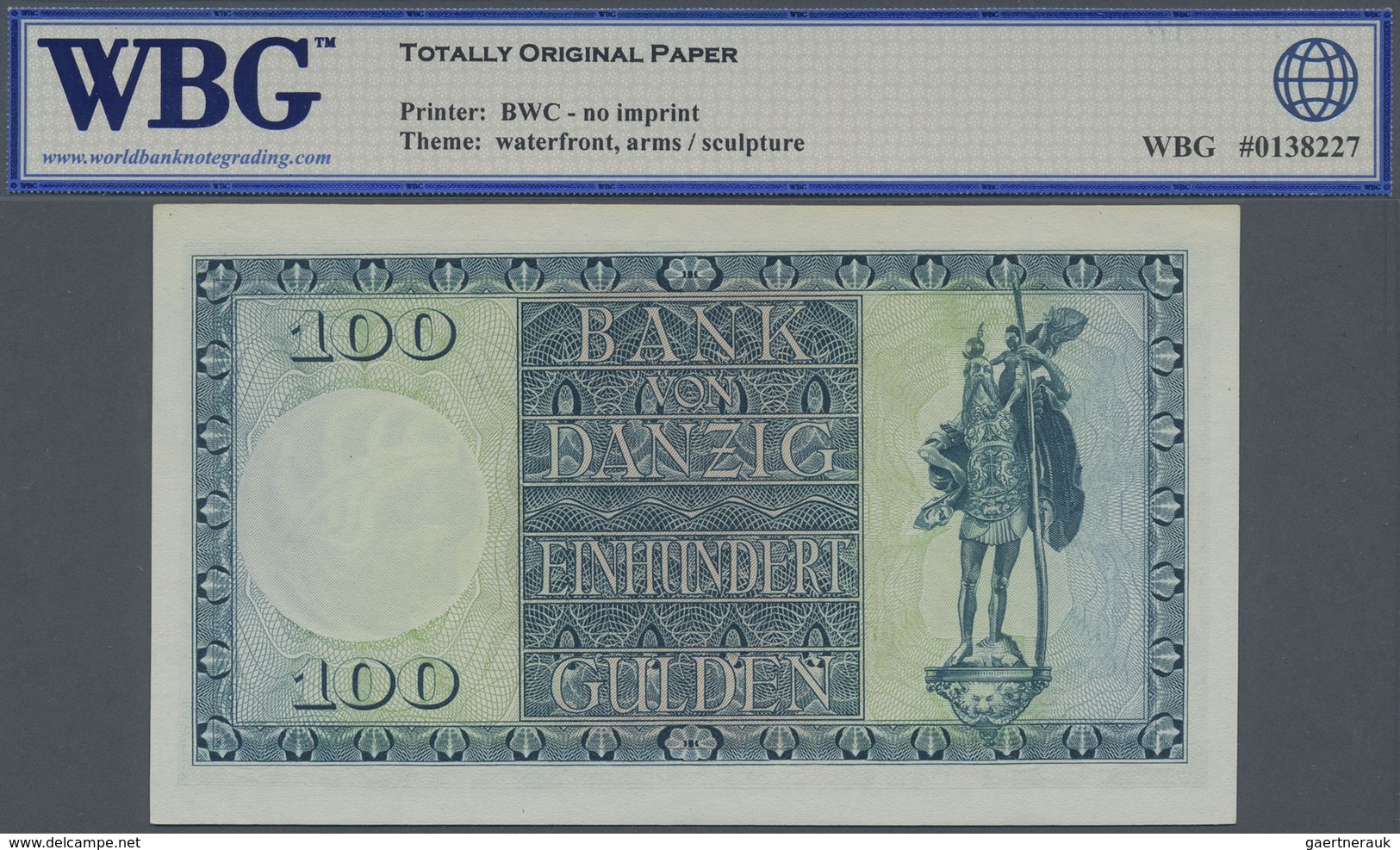 Deutschland - Nebengebiete Deutsches Reich: Danzig 100 Gulden 01.08.1931, Ro.841 In Kassenfrischer E - Other & Unclassified