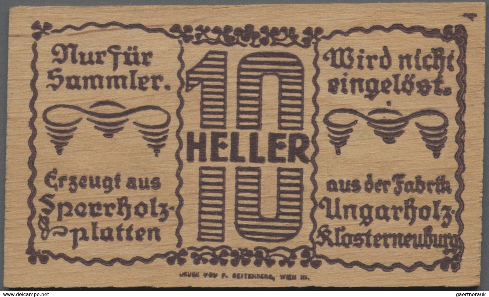 Deutschland - Notgeld Besonderer Art: Hadersfeld Im Wienerwald (Österreich), Gemeinde, 10, 20, 50 He - Autres & Non Classés