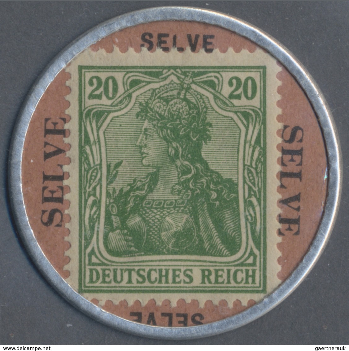 Deutschland - Briefmarkennotgeld: Altena, Selve AG, 20 Pf. Germania, Aluminium, MUG Rosa Mit 4 X "Se - Autres & Non Classés