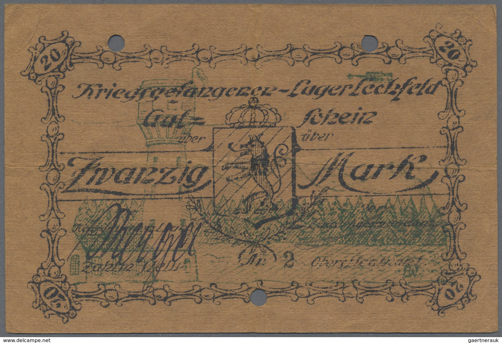 Deutschland - Notgeld - Bayern: Lechfeld, Kriegsgefangenenlager, 10, 20, 50 Mark, O. D., Karton Mit - [11] Local Banknote Issues