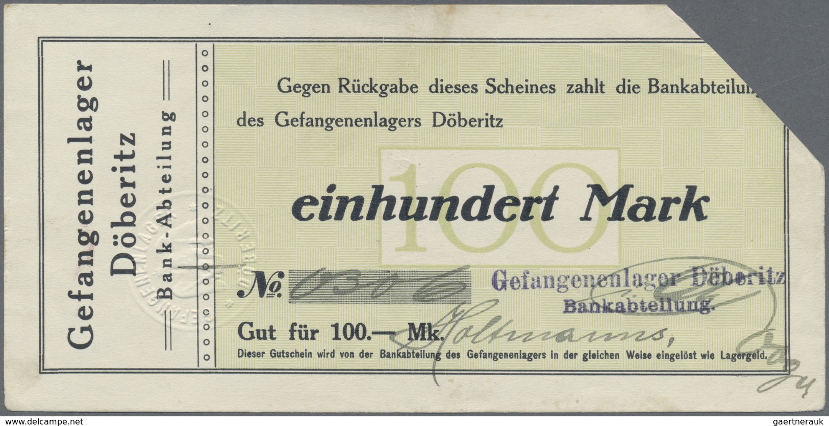 Deutschland - Notgeld - Berlin Und Brandenburg: Döberitz, Bank-Abteilung Des Gefangenenlagers, 50, 1 - [11] Local Banknote Issues