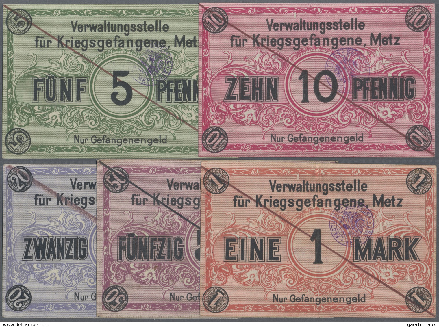 Deutschland - Notgeld - Elsass-Lothringen: Metz, Lothringen, Verwaltungsstelle Für Kriegsgefangene, - Altri & Non Classificati