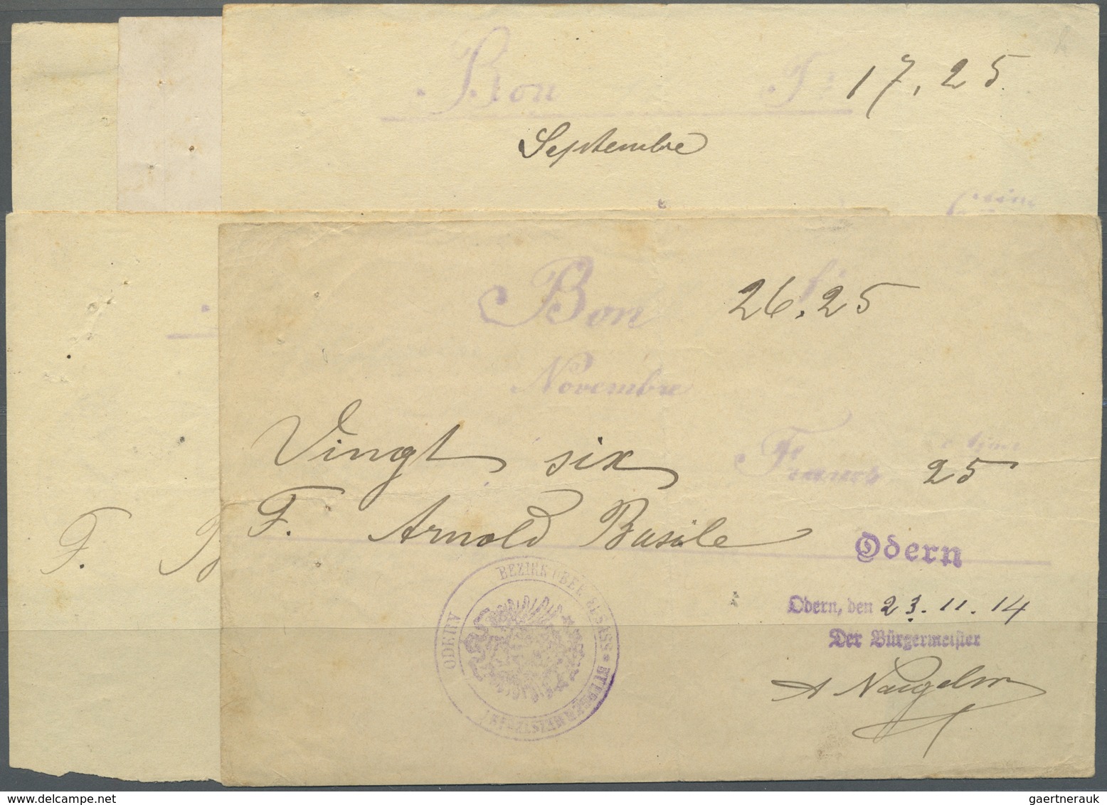 Deutschland - Notgeld - Elsass-Lothringen: Odern, Oberelsass, Gemeinde, 5 Mark, 30.11.1914 (8.d.); 1 - Other & Unclassified