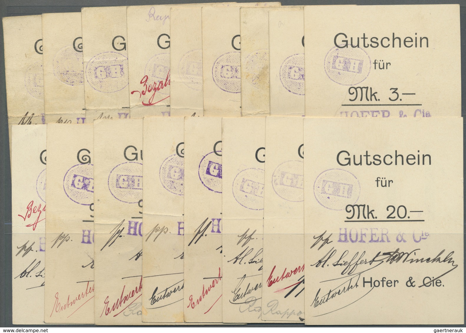 Deutschland - Notgeld - Elsass-Lothringen: Rappoltsweiler, Oberelsass, Hofer & Cie., 1 (4), 2 (3), 3 - Other & Unclassified