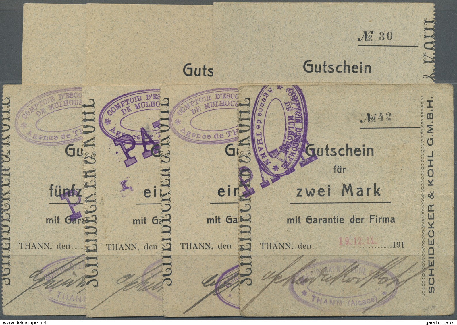 Deutschland - Notgeld - Elsass-Lothringen: Thann, Oberelsass, Scheidecker & Kohl GmbH, 50 Pf., 3.7.1 - Other & Unclassified