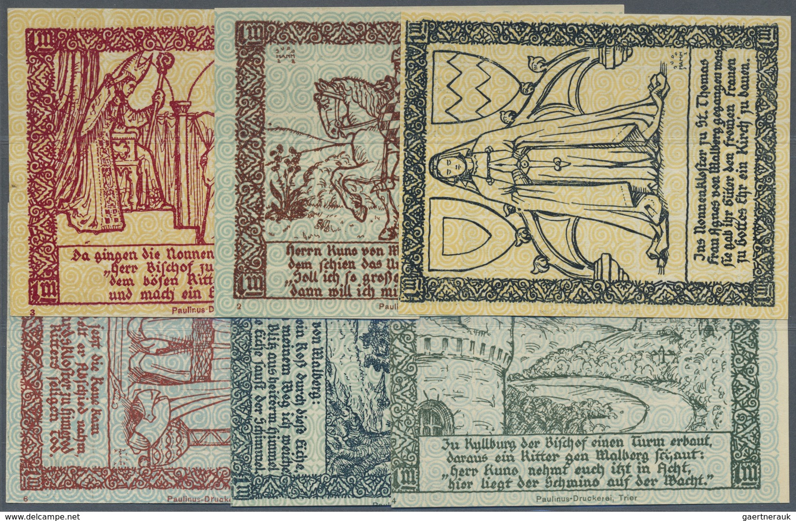 Deutschland - Notgeld - Rheinland: Malberg Bei Kyllburg, Eifeler Volksbühne E. V., 6 X 1 Mark, 1922, - [11] Local Banknote Issues