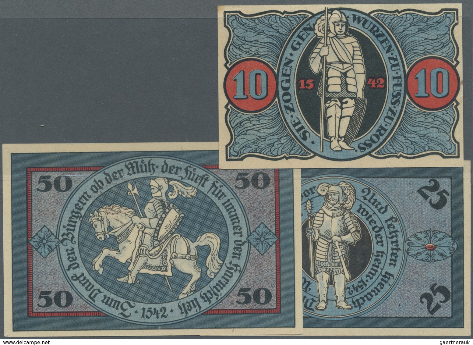 Deutschland - Notgeld - Sachsen: Torgau, Stadt, Dachdecker-Verbandstag 22./24.1.1922, 10, 25, 50 Pf. - [11] Emissioni Locali