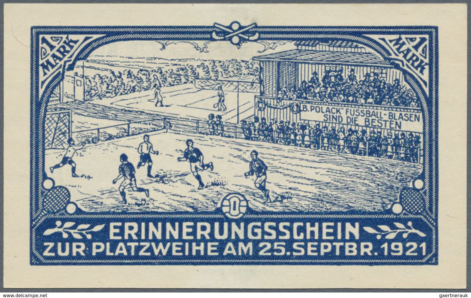 Deutschland - Notgeld - Thüringen: Waltershausen, F. C. Meteor E. V., 1 Mark, 25.9.1921, Erinnerungs - [11] Local Banknote Issues