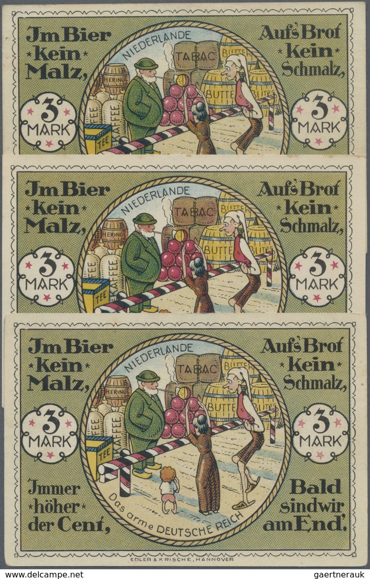 Deutschland - Notgeld - Westfalen: Gronau, Gesellschaft Hohe Ecke, 3 X 3 Mark, O. D., Erh. I-II, Tot - Other & Unclassified