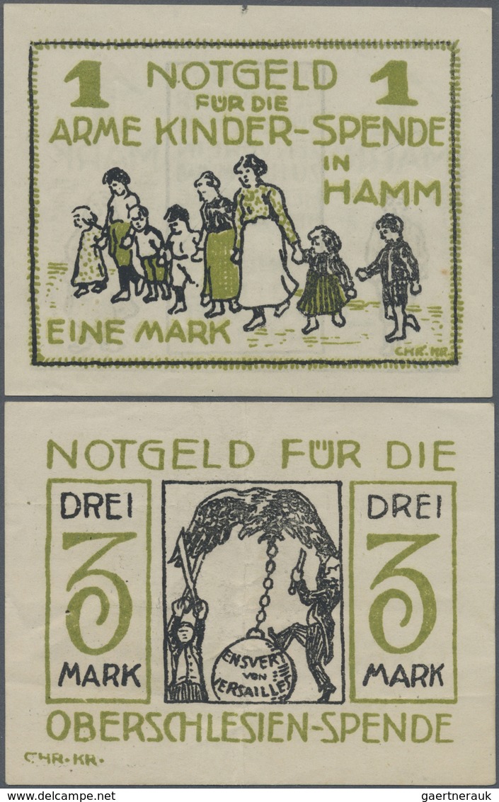 Deutschland - Notgeld - Westfalen: Hamm, Bürgerschützenverein, 1, 3 Mark, 6./7.2.1921, Erh. I, II-, - Autres & Non Classés