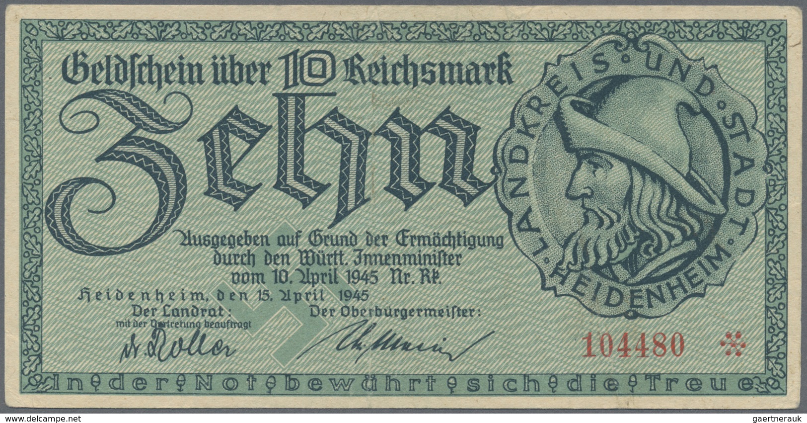 Deutschland - Notgeld - Württemberg: Heidenheim, Stadt, 5, 20 Mark (je 2), November 1918, I-II; 50, - [11] Emissioni Locali