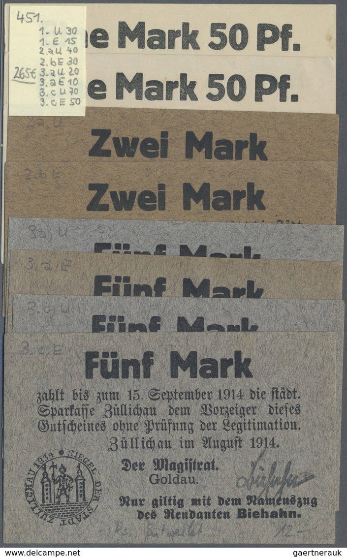 Deutschland - Notgeld - Ehemalige Ostgebiete: Züllichau, Brandenburg, Magistrat, 1.50 (2), 2 (2), 5 - Other & Unclassified