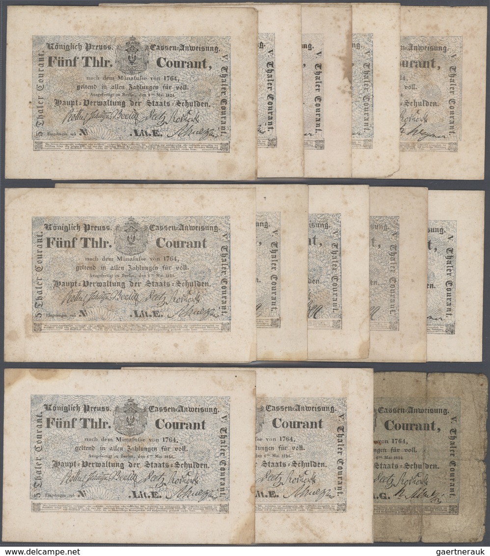 Deutschland - Altdeutsche Staaten: Haupt Verwaltung Der Staats Schulden, Berlin Lot Mit 14 Banknoten - [ 1] …-1871 : German States