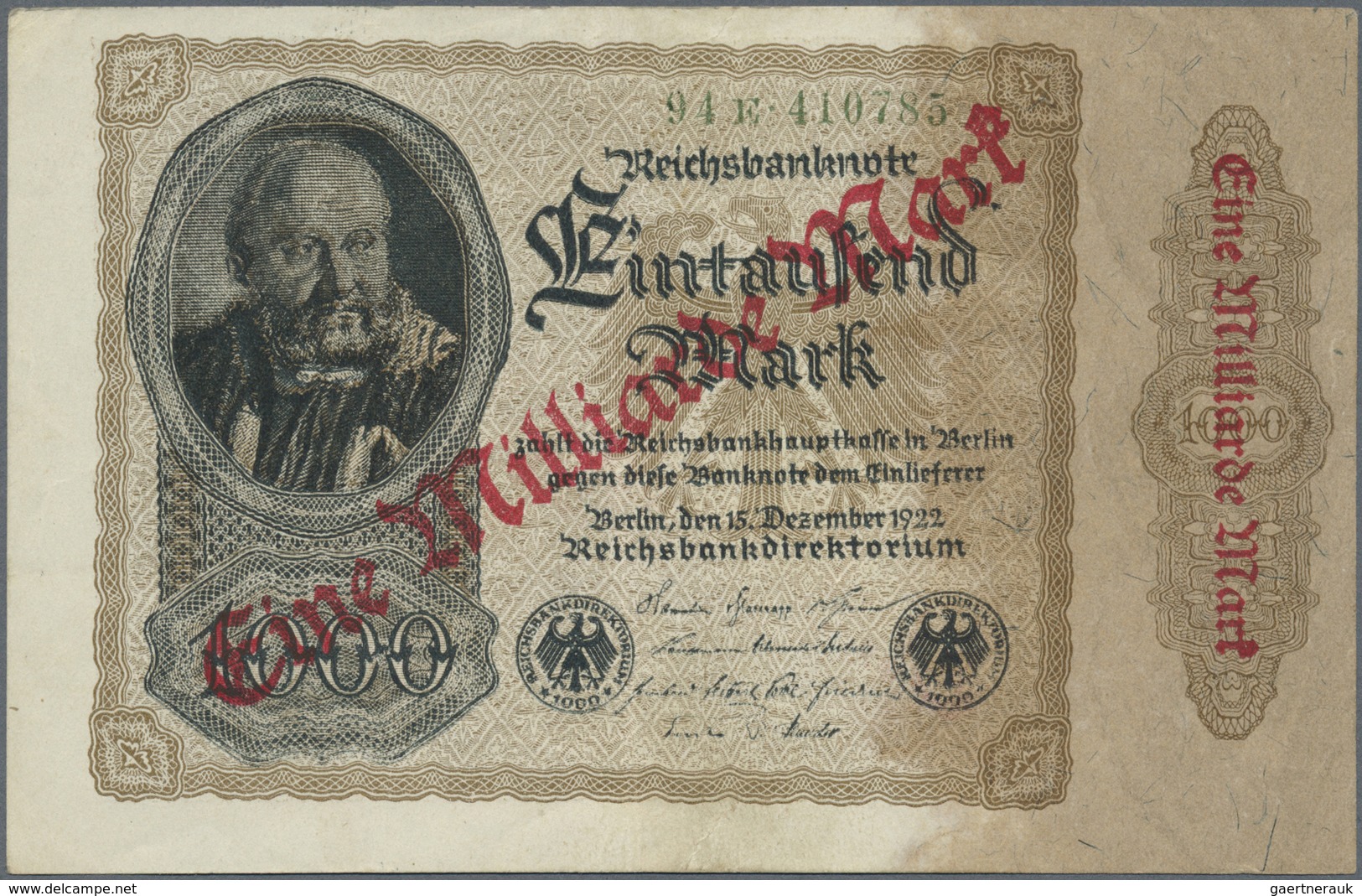 Deutschland - Sonstige: Riesiges Los von Reichsbanknoten, Reichsbahn und Notgeld mit zusammen 2010 B