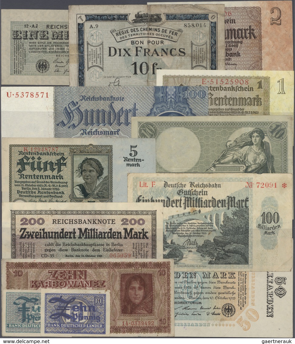Deutschland - Sonstige: Schachtel Mit 470 Banknoten Deutschland Beginnend Mit Den Reichsbankausgaben - Altri & Non Classificati