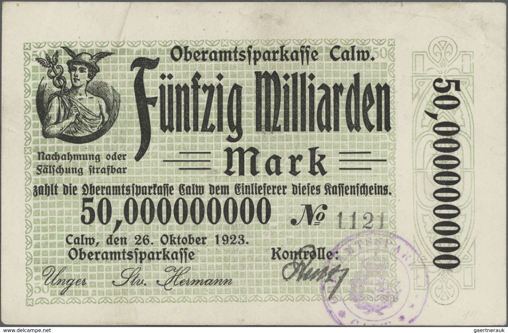 Deutschland - Notgeld - Württemberg: Calw, Stadt, 500 Tsd., 3 X 1 Mio. Mark, 10.8.1923, 20.8.1923, 1 - [11] Emissioni Locali