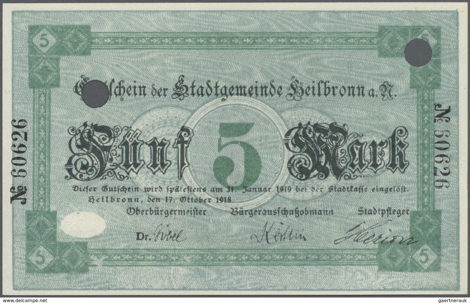 Deutschland - Notgeld - Württemberg: Heilbronn, Stadt, Sammlung Mit 10 Verkehrsscheinen 1917, 13 Sch - [11] Emissioni Locali