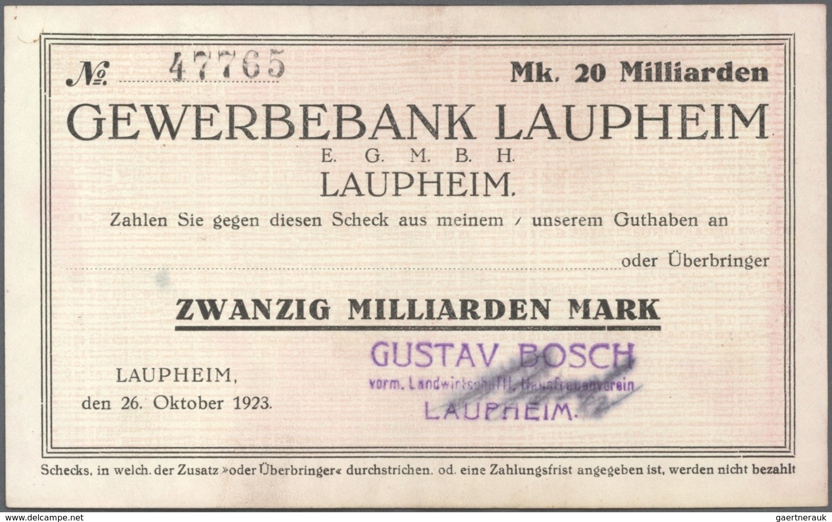 Deutschland - Notgeld - Württemberg: Laupheim, Stadt, 100, 500 Tsd., 1 Mio. Mark, 22.8.1923, 13 Sche - [11] Emissions Locales
