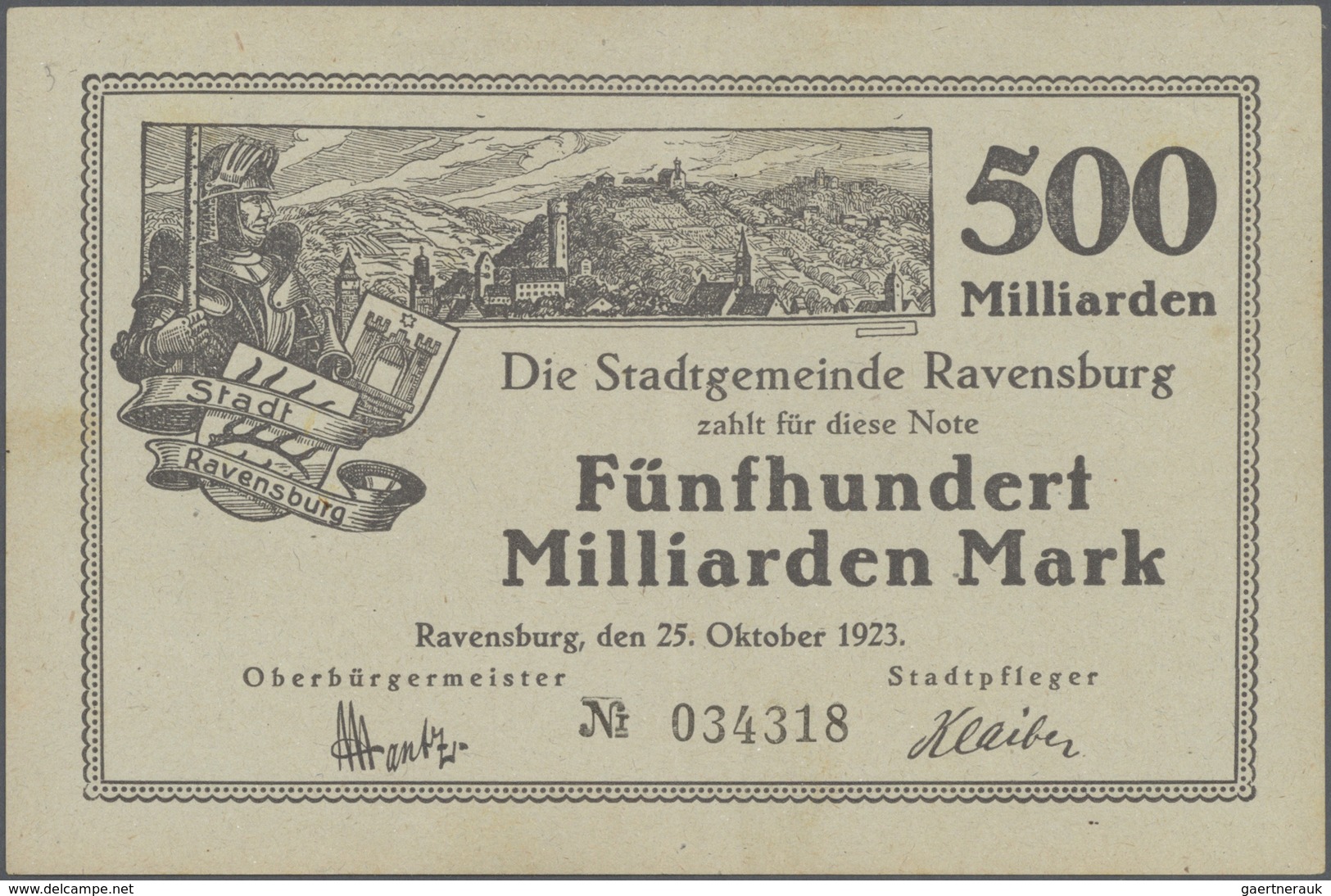 Deutschland - Notgeld - Württemberg: Ravensburg, Oberamtsbezirk, 5 (2), 20 (2), 50 (4) Mark, 1.11.19 - [11] Emissioni Locali