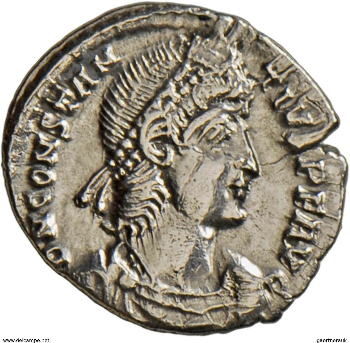 Constantius II. (324 - 337 - 361): AR Siliqua, 2,07g, Mzst. Arelate (353-355 N.). D N CONSTAN TIVS P - L'Empire Chrétien (307 à 363)
