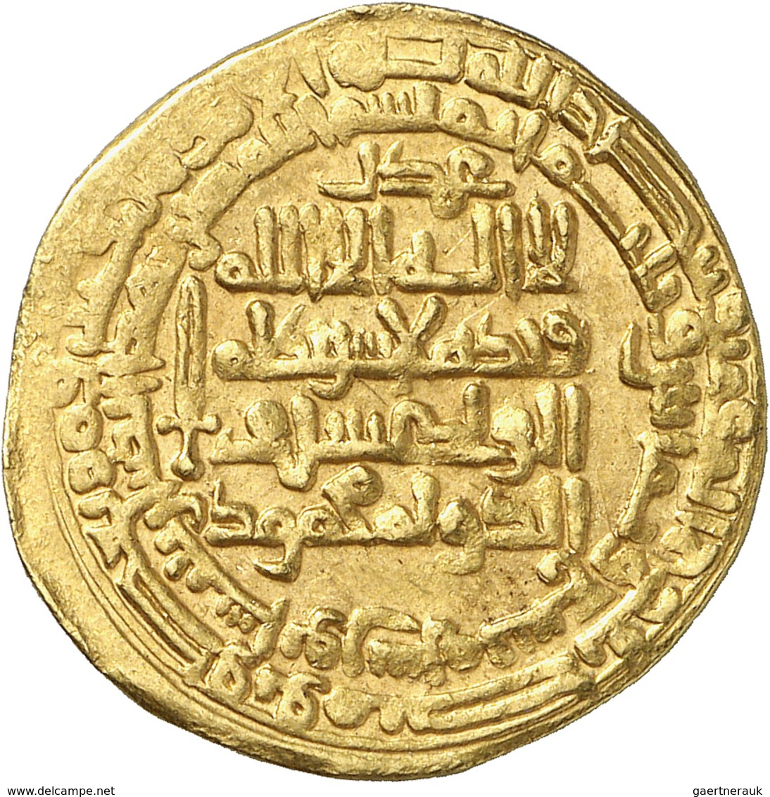 Ghaznawiden: Mahmud (Abu-Quasim Ibn Sebuktekin) AH 388-421 / AD 998-1030, Dinar AH 389- Nishabur, 4, - Islamic