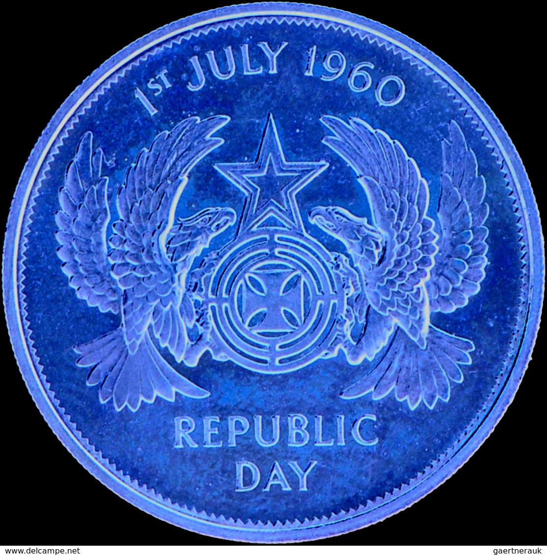 Ghana - Anlagegold: 2 Pfund 1960 (Goldmedaille), Republic Day 1st July 1960, Kwame Nkrumah First Pre - Ghana