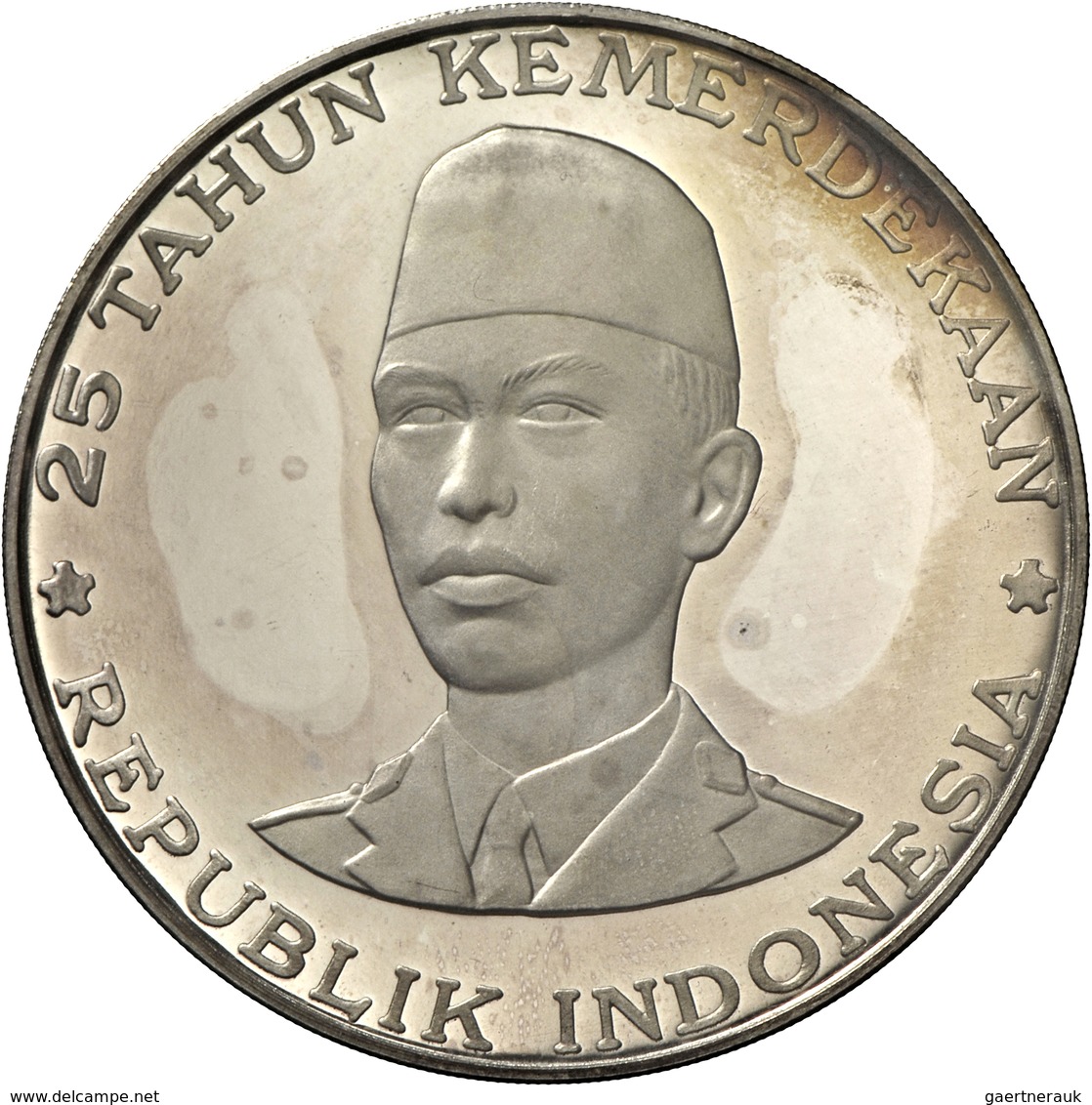 Indonesien: Proof-Set 1970; 200,250,500,750 & 1000 Rupiah; KM#23,24,25,26,27, Mit Zertifikat Und Col - Indonesia