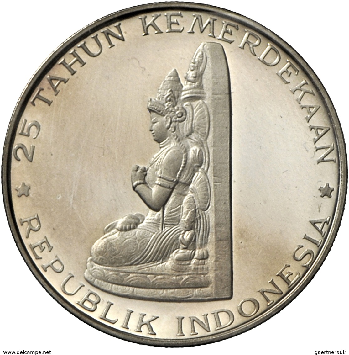 Indonesien: Proof-Set 1970; 200,250,500,750 & 1000 Rupiah; KM#23,24,25,26,27, mit Zertifikat und col