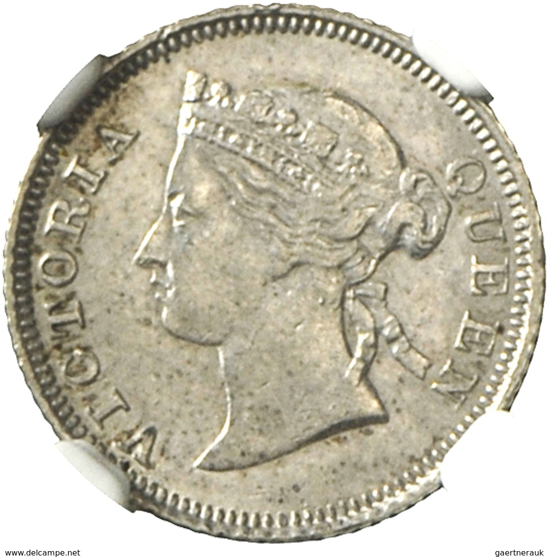 Straits Settlements: Victoria 1837-1901: 5 Cents 1878, KM# 10, In NCS-Holder AU 58. - Singapore