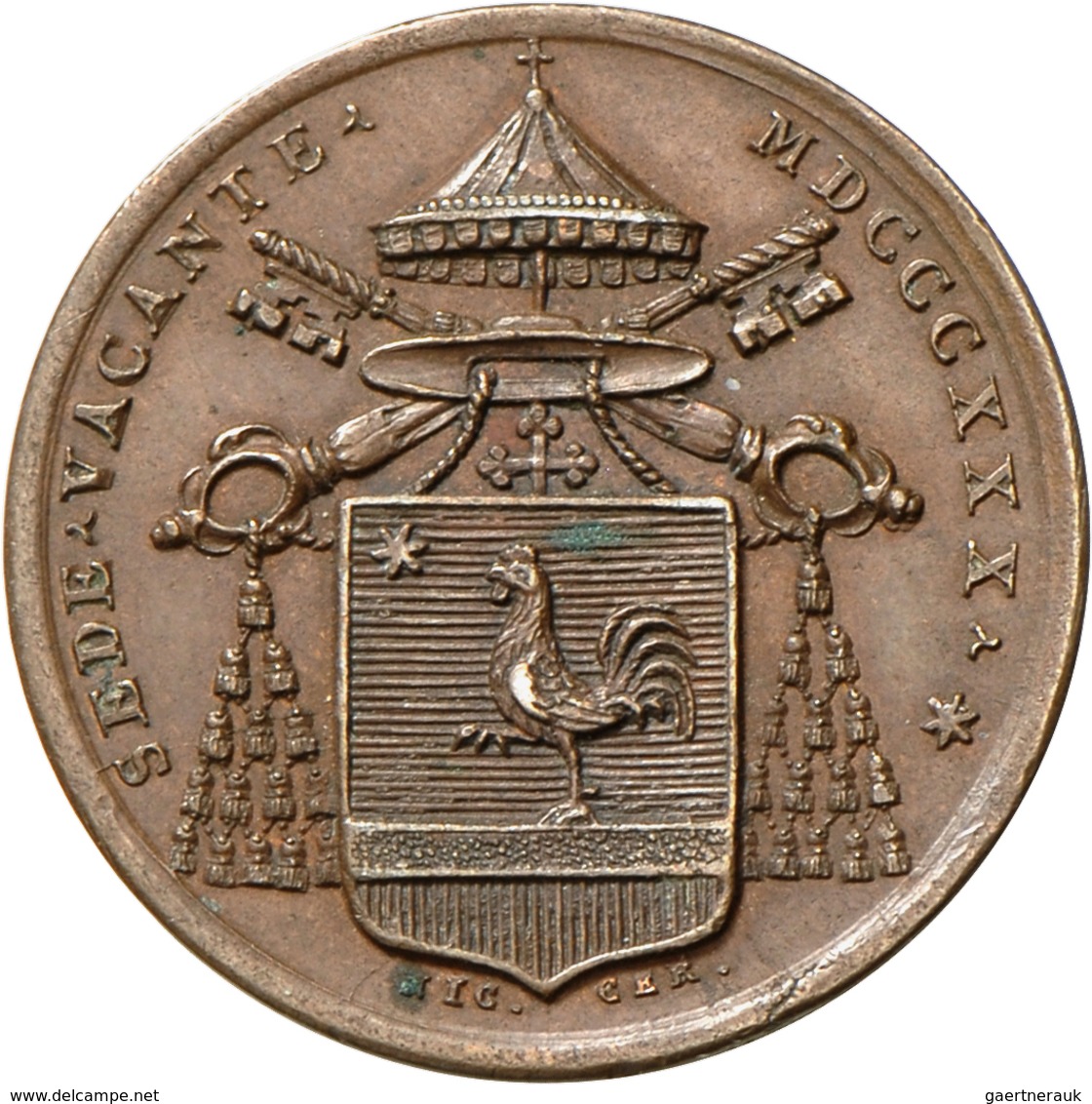 Italien: Kirchenstaat: Sedisvakanz 1830, Bronzemedaille 1830, Stempel Von Nicola Cerbara, Ausgegeben - 1900-1946 : Victor Emmanuel III & Umberto II