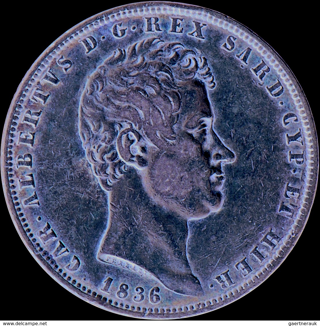 Italien: Sardinien, Carlo Alberto 1831-1849: 5 Lire 1836, KM# 130.2, Sehr Schön. - 1900-1946 : Victor Emmanuel III & Umberto II