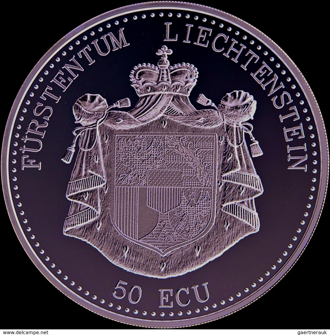 Liechtenstein: Hans Adam II. Seit 1990: 50 Ecu 1995, 50 Jahre UNO, 5 Unzen Silber, Polierte Platte, - Liechtenstein