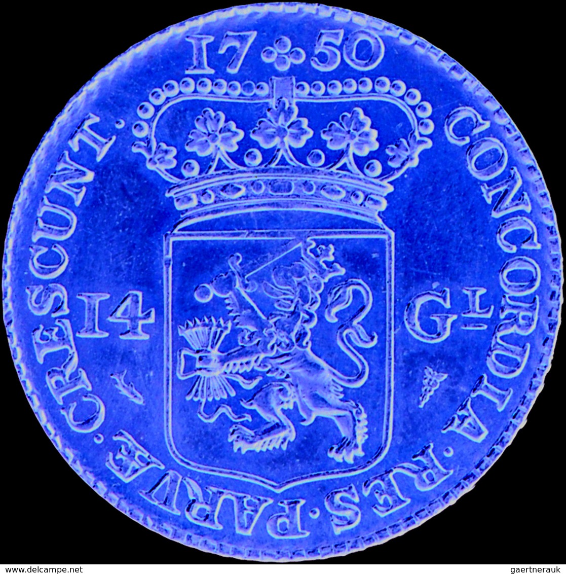 Niederlande - Anlagegold: 14 Gulden 1750 (Neuprägung Um 1960). Friedberg 253. Av. Nach Rechts Spring - Monnaies D'or Et D'argent