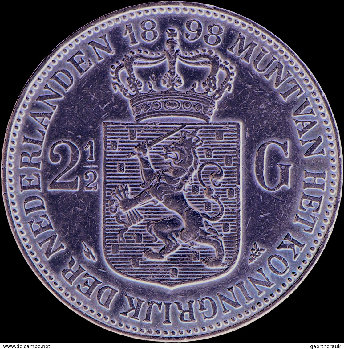 Niederlande: Wilhelmina 1890-1948: 2½ Gulden 1898, Variante P. Pander, Kratzer, Sehr Schön. - Collezioni