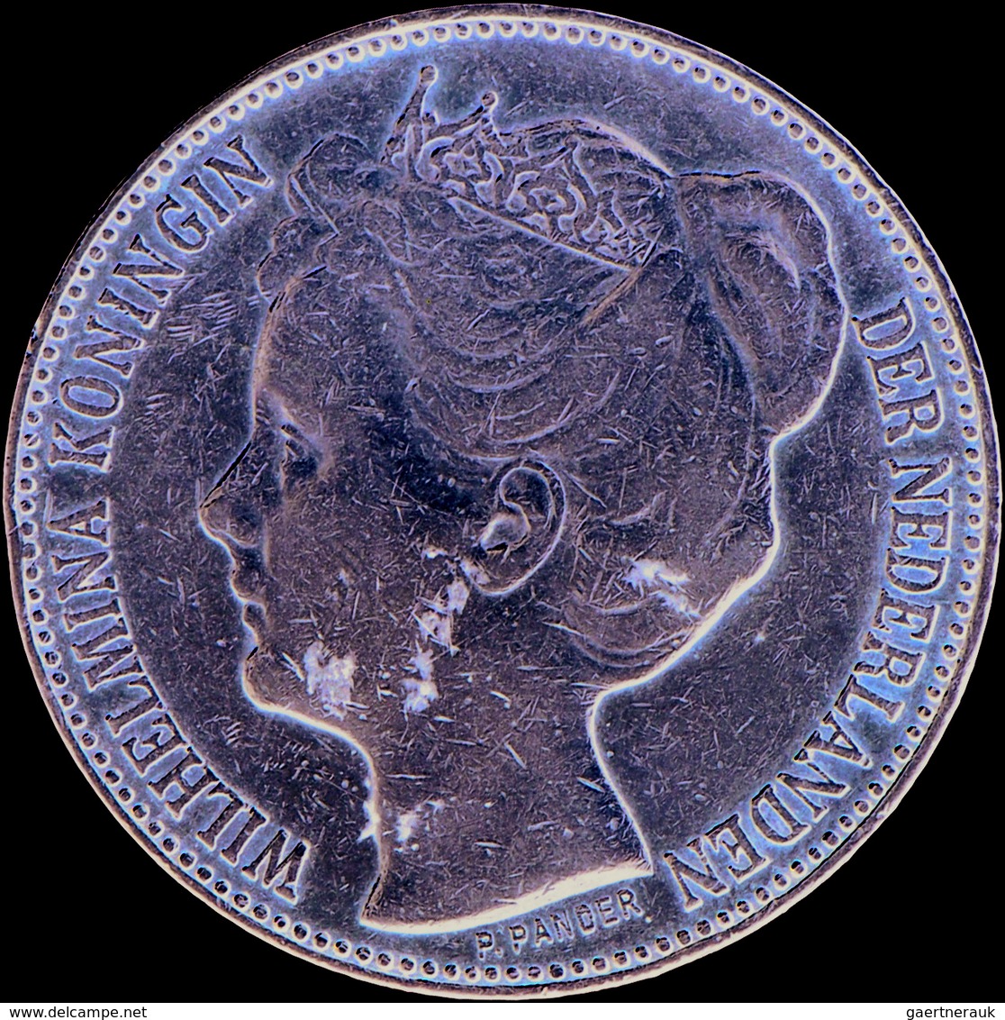 Niederlande: Wilhelmina 1890-1948: 2½ Gulden 1898, Variante P. Pander, Kratzer, Sehr Schön. - Collezioni